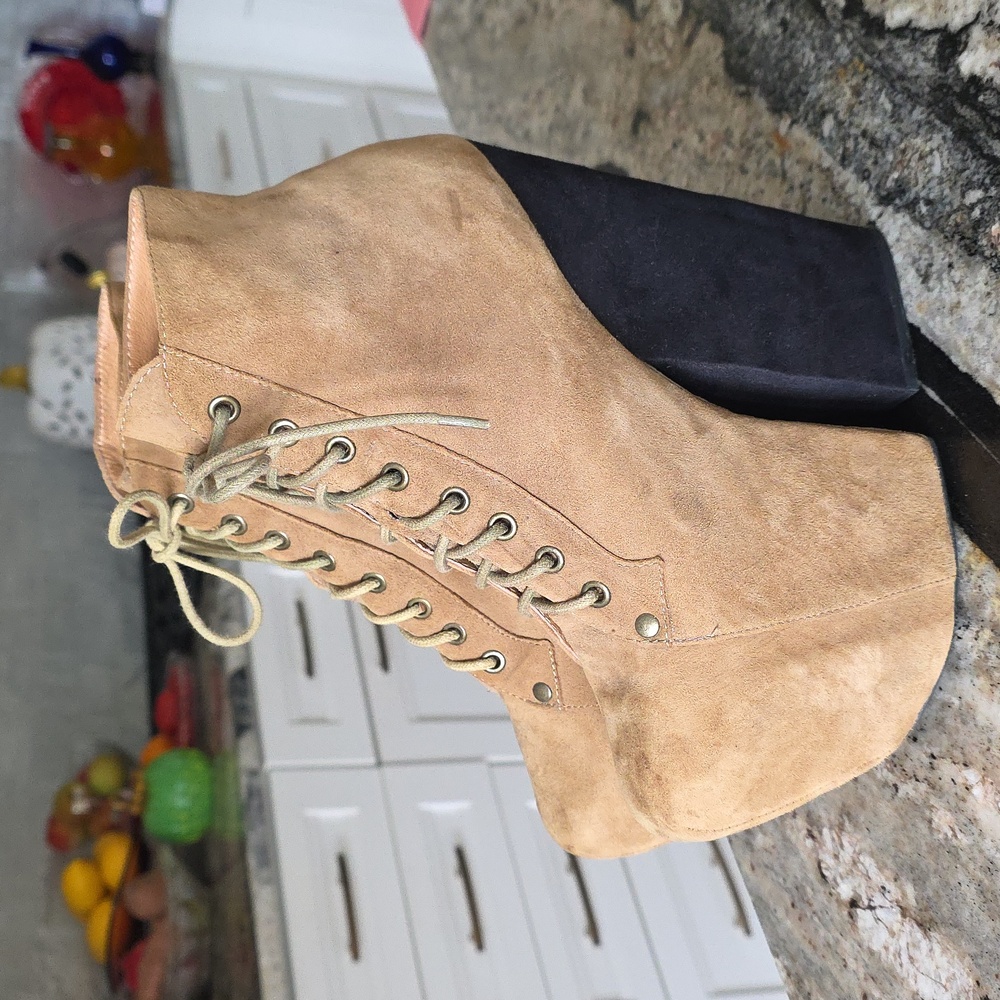 CLEAN Jeffery Campbell Freda Lace Up Boots Booties Size 10 - Picture 2 of 11